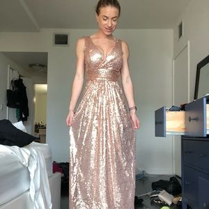 Rose gold sequin beautiful gown